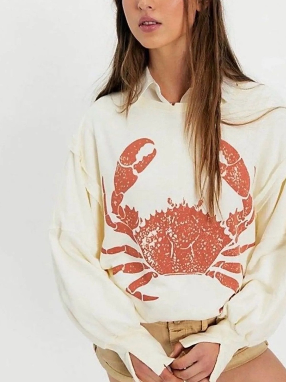 "SOLD OUT" NWT Free People We The Free Graphic Camden Crab
Size Small P2P 35”